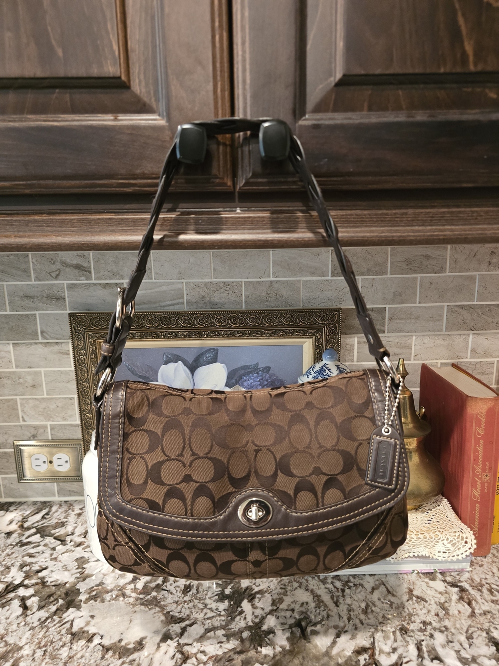 Vintage Coach Chelsea Signature Jacquard Flap Shoulder Bag Y2K